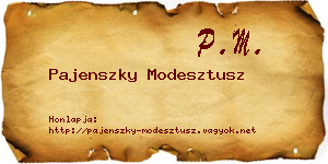 Pajenszky Modesztusz névjegykártya